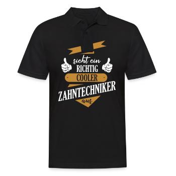 Zahntechniker Zahntechnik Zahnarzt Spruch - Männer Poloshirt - Schwarz - Vorne - Kai (181cm)