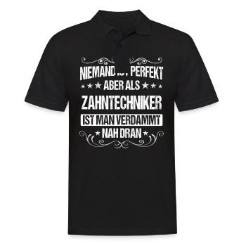 Zahntechniker Zahntechnik Zahnarzt Spruch - Männer Poloshirt - Schwarz - Vorne - Kai (181cm)