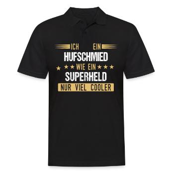 Hufschmied Hufe Schmied Tierhufen Hufeisen Spruch - Männer Poloshirt - Schwarz - Vorne - Kai (181cm)