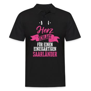 Saarland Saarländerin Saarländer Spruch - Männer Poloshirt - Schwarz - Vorne - Kai (181cm)
