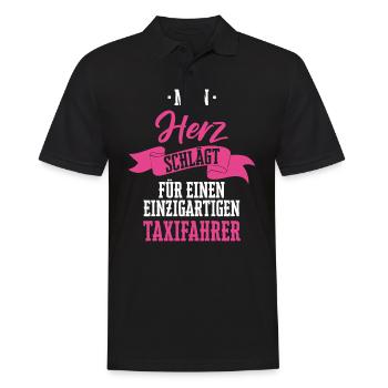 Taxifahrer Taxi Chauffeur Spruch - Männer Poloshirt - Schwarz - Vorne - Kai (181cm)