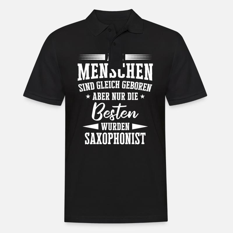 Saxophone Saxophonist Instrument Spruch - Männer Poloshirt - Schwarz