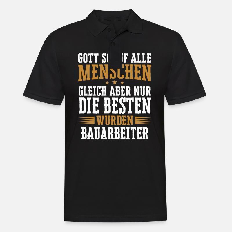 Bauarbeiter Baustelle Baggerfahrer Spruch - Männer Poloshirt - Schwarz