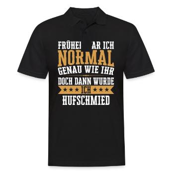 Hufschmied Hufe Schmied Tierhufen Hufeisen Spruch - Männer Poloshirt - Schwarz - Vorne - Kai (181cm)