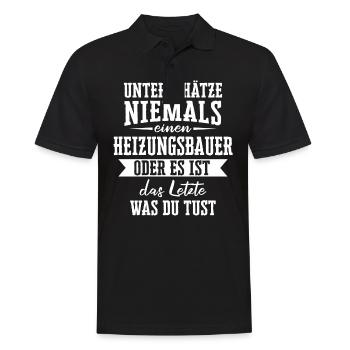Heizungsbauer Heizungsbau Bauarbeiter Beruf Spruch - Männer Poloshirt - Schwarz - Vorne - Kai (181cm)
