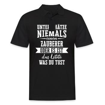 Zauberer Zaubern Magier Zaubertricks Spruch - Männer Poloshirt - Schwarz - Vorne - Kai (181cm)