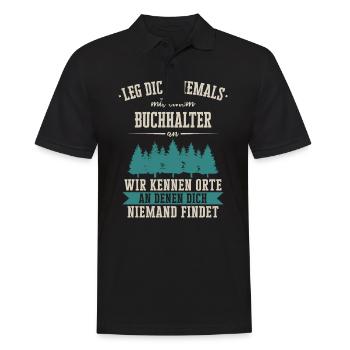 Buchhalter Buchhaltung Finanzbuchhaltung Spruch - Männer Poloshirt - Schwarz - Vorne - Kai (181cm)