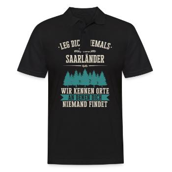 Saarland Saarländerin Saarländer Spruch - Männer Poloshirt - Schwarz - Vorne - Kai (181cm)