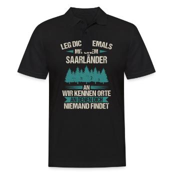 Saarland Saarländerin Saarländer Spruch - Männer Poloshirt - Schwarz - Vorne - Kai (181cm)