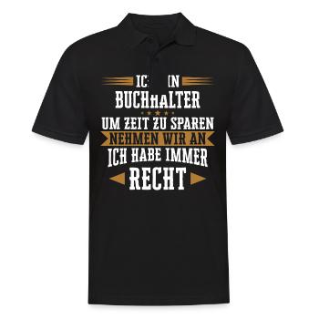 Buchhalter Buchhaltung Finanzbuchhaltung Spruch - Männer Poloshirt - Schwarz - Vorne - Kai (181cm)