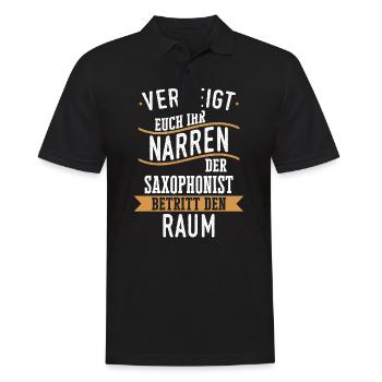 Saxophone Saxophonist Instrument Spruch - Männer Poloshirt - Schwarz - Vorne - Kai (181cm)
