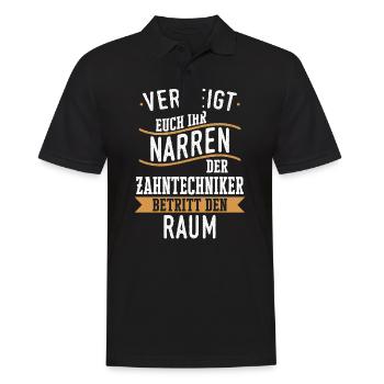 Zahntechniker Zahntechnik Zahnarzt Spruch - Männer Poloshirt - Schwarz - Vorne - Kai (181cm)