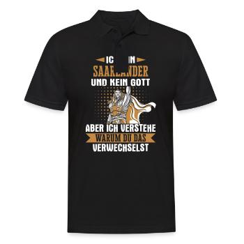 Saarland Saarländerin Saarländer Spruch - Männer Poloshirt - Schwarz - Vorne - Kai (181cm)