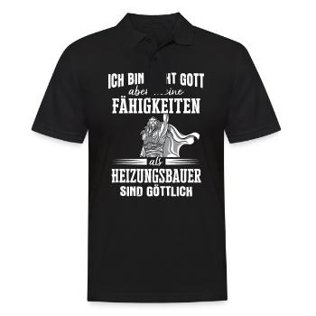 Heizungsbauer Heizungsbau Bauarbeiter Beruf Spruch - Männer Poloshirt - Schwarz - Vorne - Kai (181cm)