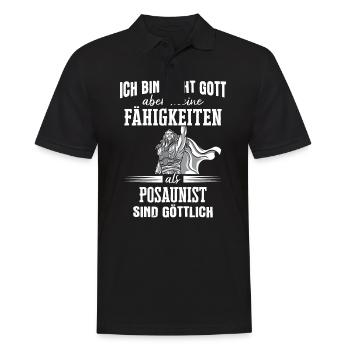 Posaune Posaunist Instrument Spruch - Männer Poloshirt - Schwarz - Vorne - Kai (181cm)