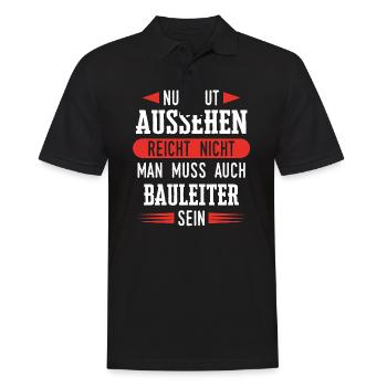 Bauleiter Bauleiterin Bauarbeiter Beruf Spruch - Männer Poloshirt - Schwarz - Vorne - Kai (181cm)
