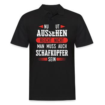Schafkopfen Schafkopf Kartenspiel Spruch - Männer Poloshirt - Schwarz - Vorne - Kai (181cm)