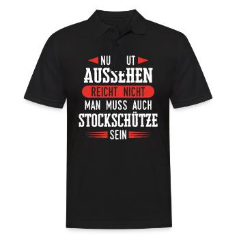 Stockschießen Eisstockschießen Eisstock Spruch - Männer Poloshirt - Schwarz - Vorne - Kai (181cm)