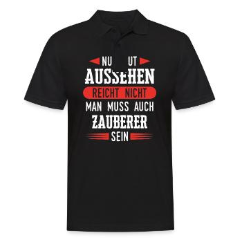 Zauberer Zaubern Magier Zaubertricks Spruch - Männer Poloshirt - Schwarz - Vorne - Kai (181cm)