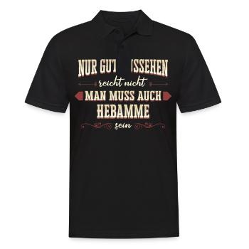 Hebamme Hebammen Entbindungspflegerin Beruf Spruch - Männer Poloshirt - Schwarz - Vorne - Kai (181cm)