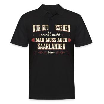 Saarland Saarländerin Saarländer Spruch - Männer Poloshirt - Schwarz - Vorne - Kai (181cm)