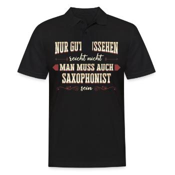 Saxophone Saxophonist Instrument Spruch - Männer Poloshirt - Schwarz - Vorne - Kai (181cm)