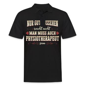 Physiotherapeut Physio Praxis Physiotherapie - Männer Poloshirt - Schwarz - Vorne - Kai (181cm)