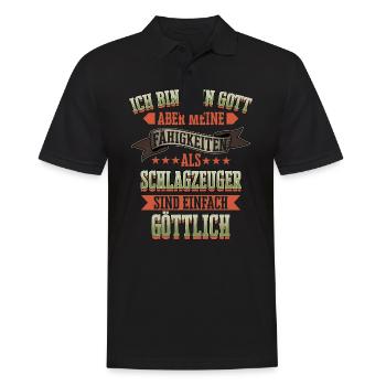 Schlagzeug Schlagzeuger Drummer Instrument Spruch - Männer Poloshirt - Schwarz - Vorne - Kai (181cm)
