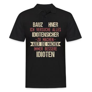 Bauzeichner Konstruktionszeichner Beruf Spruch - Männer Poloshirt - Schwarz - Vorne - Kai (181cm)