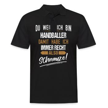 Handball Handballer Handballspieler Spruch - Männer Poloshirt - Schwarz - Vorne - Kai (181cm)
