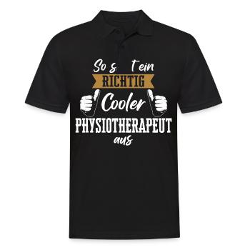 Physiotherapeut Physio Praxis Physiotherapie - Männer Poloshirt - Schwarz - Vorne - Kai (181cm)
