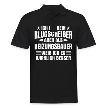 Heizungsbauer Heizungsbau Bauarbeiter Beruf Spruch - Männer Poloshirt - Schwarz - Vorne - Kai (181cm)