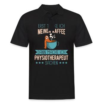 Physiotherapeut Physio Praxis Physiotherapie - Männer Poloshirt - Schwarz - Vorne - Kai (181cm)