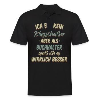 Buchhalter Buchhaltung Finanzbuchhaltung Spruch - Männer Poloshirt - Schwarz - Vorne - Kai (181cm)