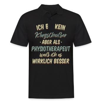 Physiotherapeut Physio Praxis Physiotherapie - Männer Poloshirt - Schwarz - Vorne - Kai (181cm)