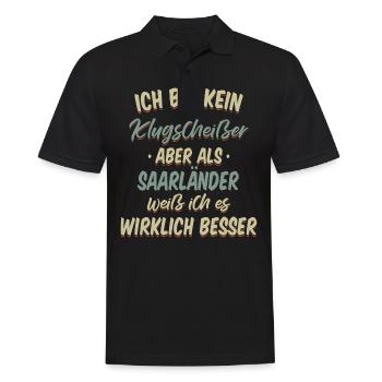 Saarland Saarländerin Saarländer Spruch - Männer Poloshirt - Schwarz - Vorne - Kai (181cm)