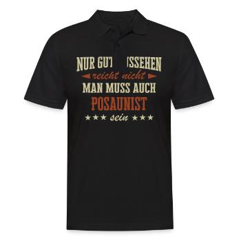 Posaune Posaunist Instrument Spruch - Männer Poloshirt - Schwarz - Vorne - Kai (181cm)