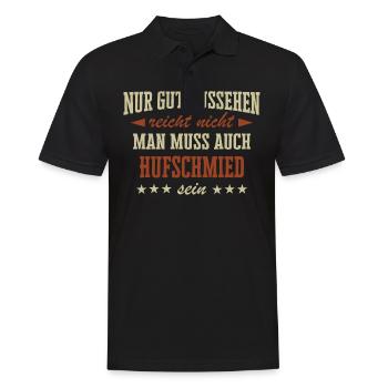 Hufschmied Hufe Schmied Tierhufen Hufeisen Spruch - Männer Poloshirt - Schwarz - Vorne - Kai (181cm)