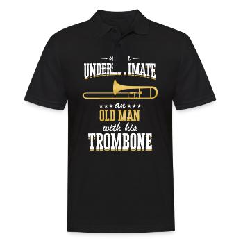 Posaune Posaunist Instrument Spruch - Männer Poloshirt - Schwarz - Vorne - Kai (181cm)