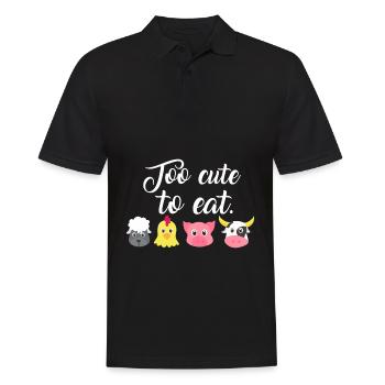 Trop mignon pour manger - trop mignon pour manger - végétalien - Polo Homme - noir - Devant - Kai (181cm)