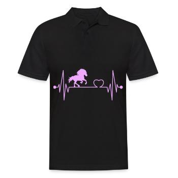 Cheval islandais Tölt Icelandic Heartbeat Rose - Polo Homme - noir - Devant - Kai (181cm)
