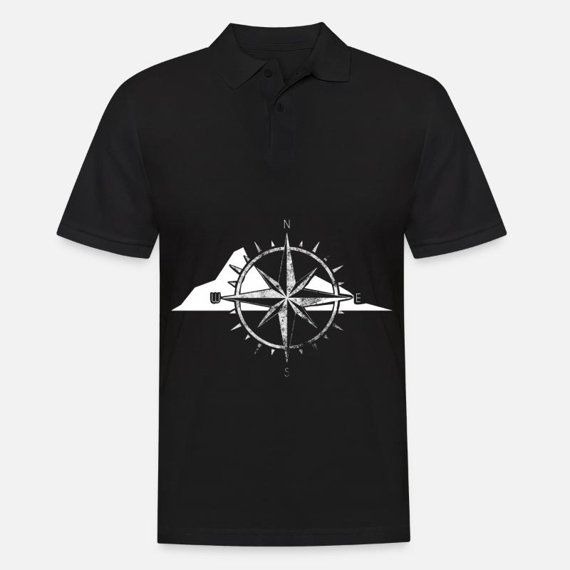 Kompass - Berg - (13) - Männer Poloshirt - Schwarz