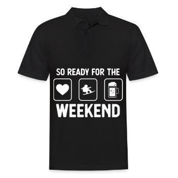 So ready for the weekend - beer - snowboarding - Men's Polo Shirt - black - Front - Kai (181cm)