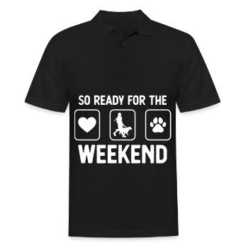 Si prêt pour le week-end - Patte de chien - Femme - Polo Homme - noir - Devant - Kai (181cm)