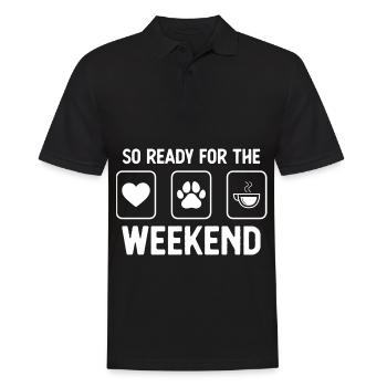 So ready for the weekend - Coffee - Dog's paw - Men's Polo Shirt - black - Front - Kai (181cm)