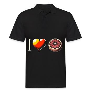 Ich liebe Grapefruit - Männer Poloshirt - Schwarz - Vorne - Kai (181cm)