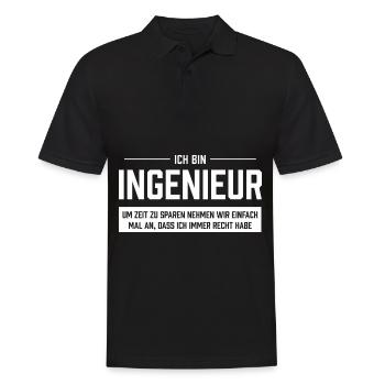 Ich bin Ingenieur - Männer Poloshirt - Schwarz - Vorne - Kai (181cm)