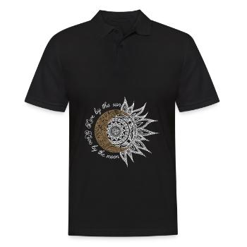 Mandela, Moon, Live by the sun, love by the moon - Männer Poloshirt - Schwarz - Vorne - Kai (181cm)