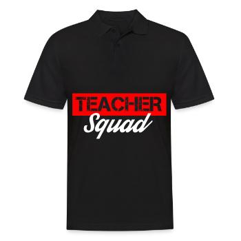 teacher squad - Männer Poloshirt - Schwarz - Vorne - Kai (181cm)