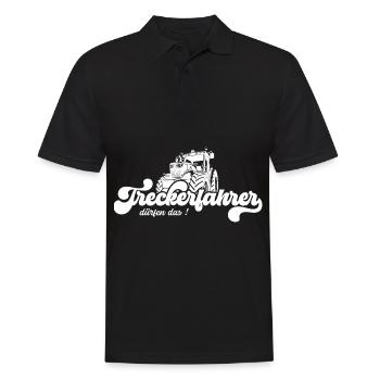 Treckerfahrer Dürfen Das! Trecker Trekker Landwirt - Männer Poloshirt - Schwarz - Vorne - Kai (181cm)